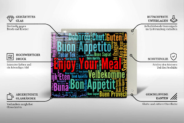 Induction hob protector Enjoy your meal transcriptions