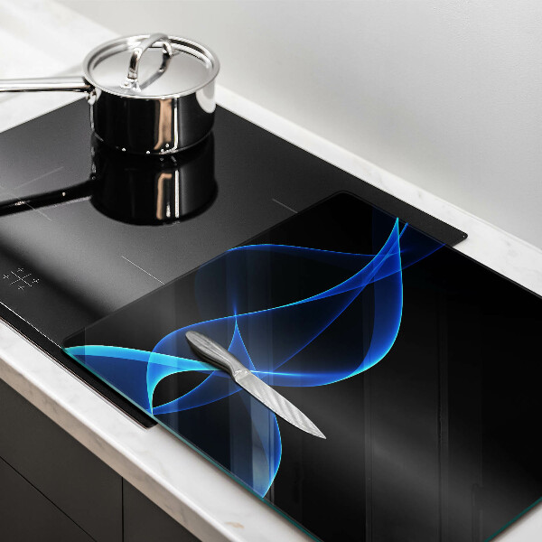 Induction hob protector Blue smoke lines