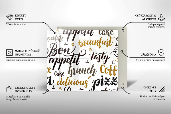 Induction hob protector Text Bon Appetit