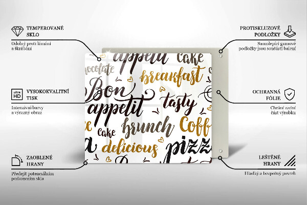 Induction hob protector Text Bon Appetit