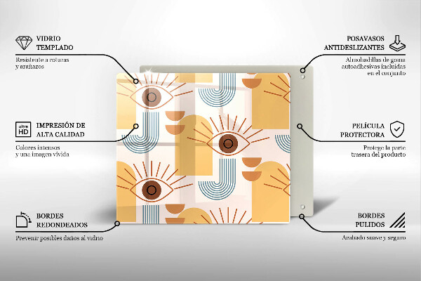 Work surface savers Boho pattern eyes