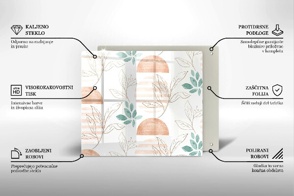Work surface savers Boho pattern leaves