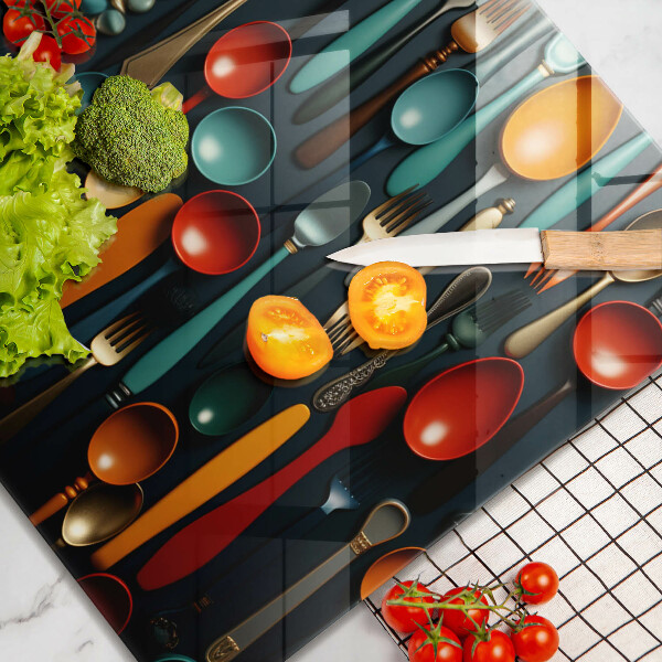 Worktop saver Colorful spoons and forks