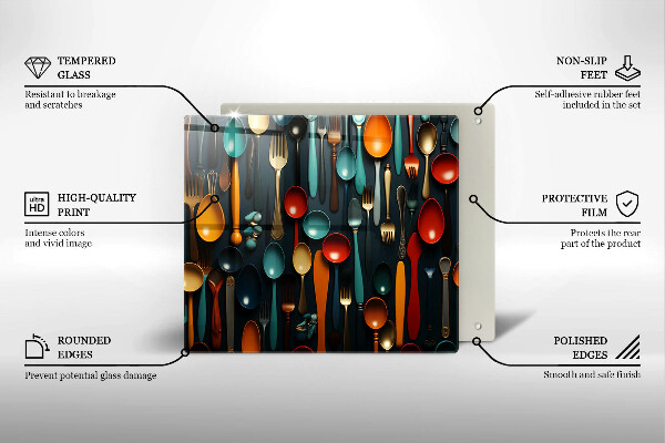 Worktop saver Colorful spoons and forks