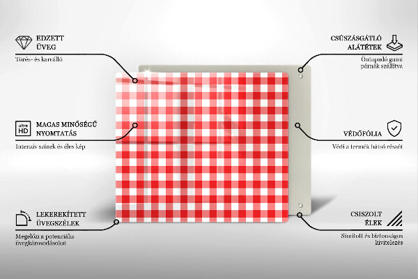 Worktop saver Red white grille