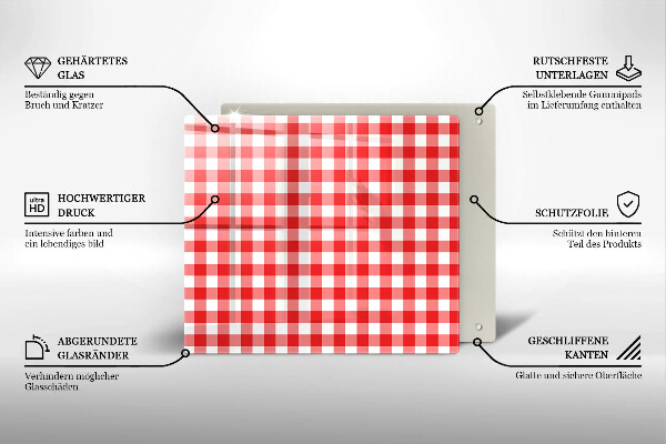 Worktop saver Red white grille
