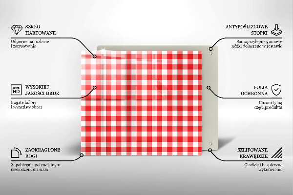 Worktop saver Red white grille