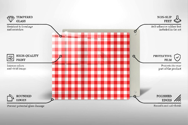 Worktop saver Red white grille