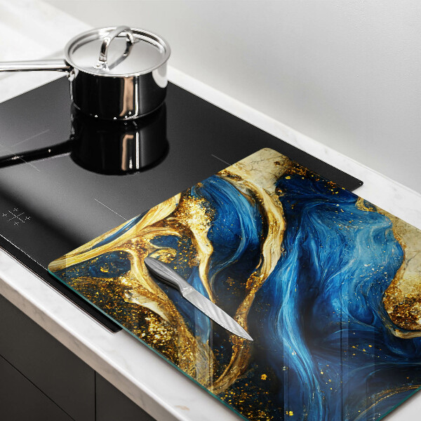 Worktop saver Blue-gold marble