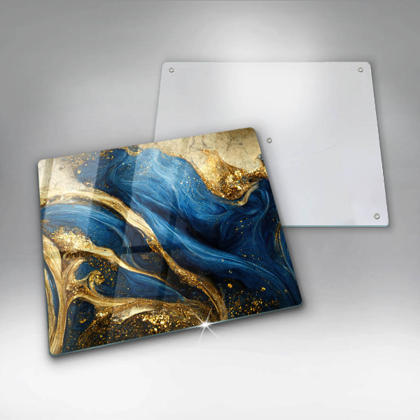 Worktop saver Blue-gold marble