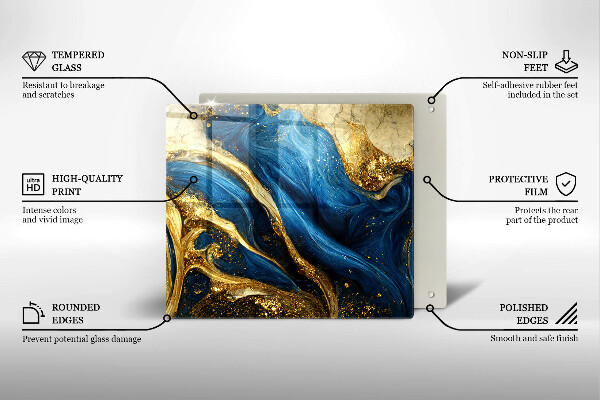 Worktop saver Blue-gold marble