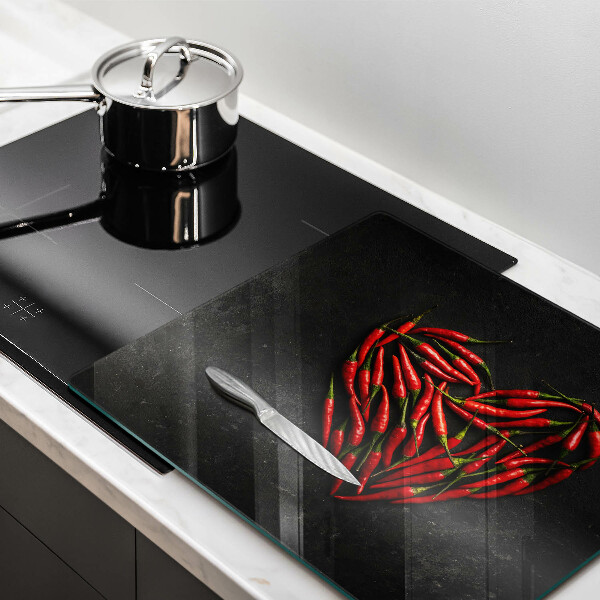 Work surface savers Chili peppers heart
