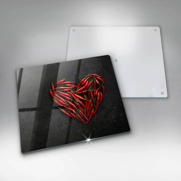 Work surface savers Chili peppers heart