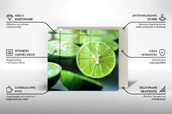 Glass worktop saver Lime citruses