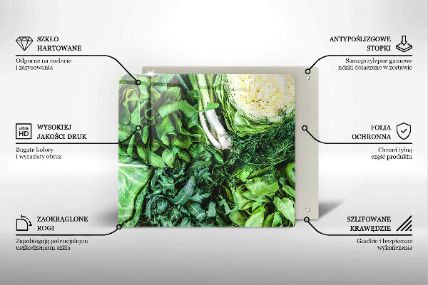 Glass worktop saver Green vegetables