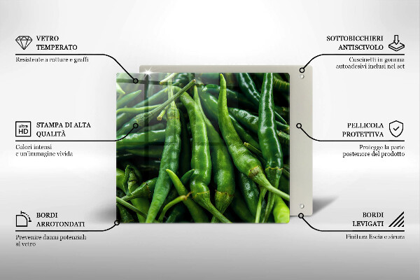 Glass worktop saver Pods peas