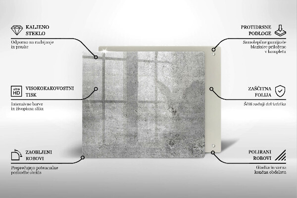 Glass worktop saver Concrete texture
