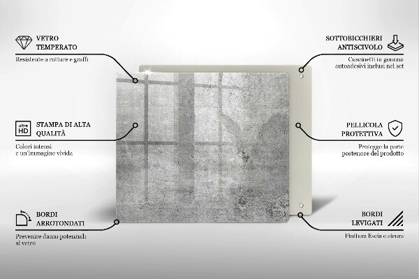 Glass worktop saver Concrete texture