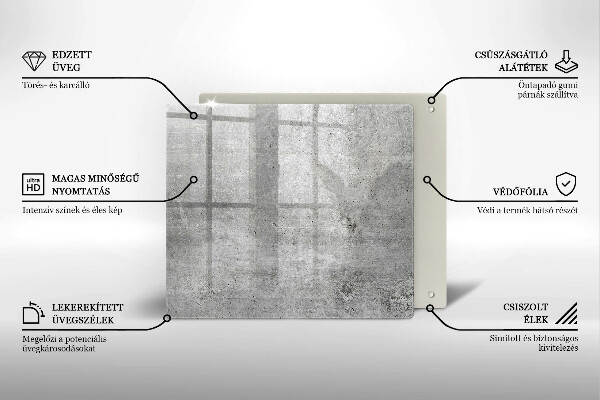 Glass worktop saver Concrete texture