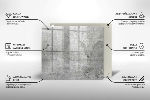 Glass worktop saver Concrete texture