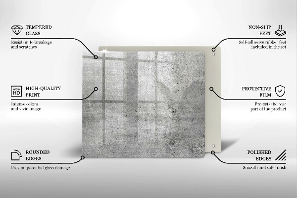 Glass worktop saver Concrete texture