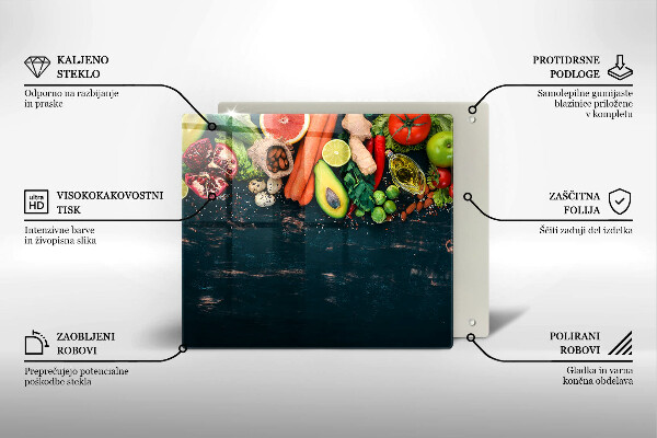 Glass worktop saver Fruits and vegetables