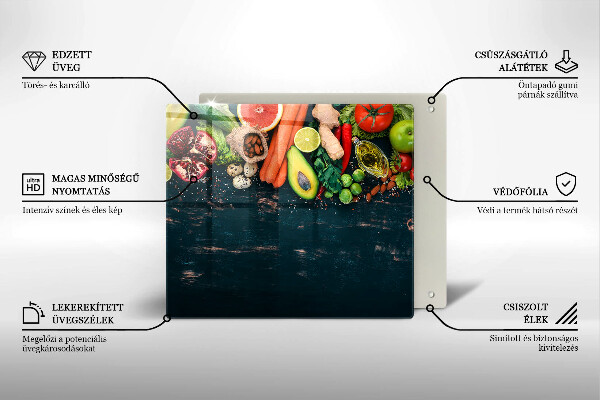 Glass worktop saver Fruits and vegetables