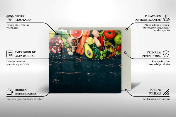 Glass worktop saver Fruits and vegetables