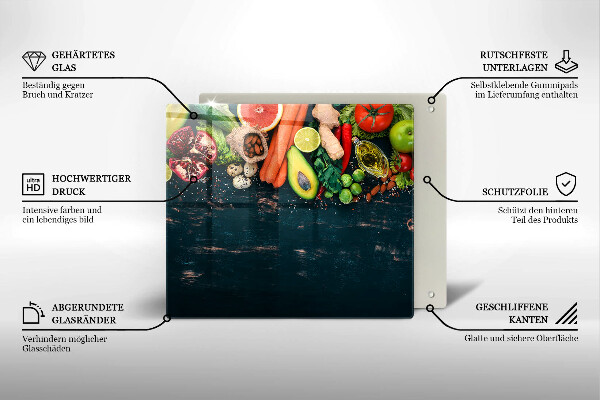 Glass worktop saver Fruits and vegetables