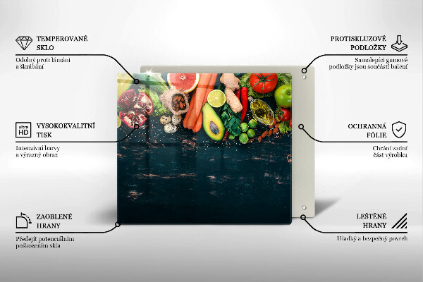 Glass worktop saver Fruits and vegetables
