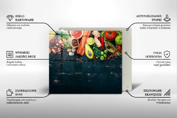 Glass worktop saver Fruits and vegetables