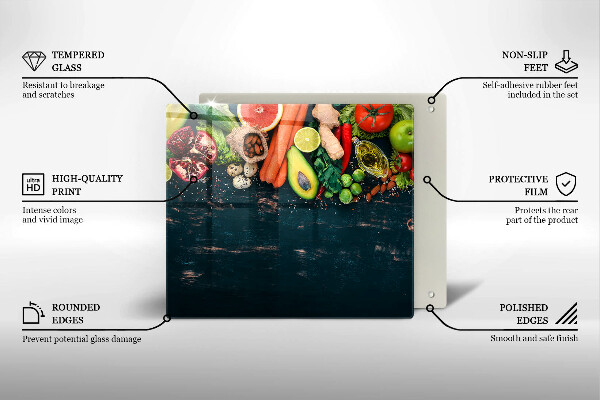 Glass worktop saver Fruits and vegetables