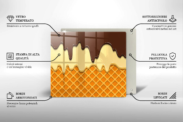 Glass worktop saver Illustration of ice cream