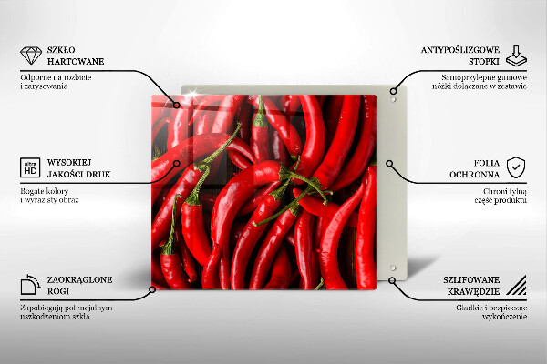 Glass worktop saver Hot chili peppers