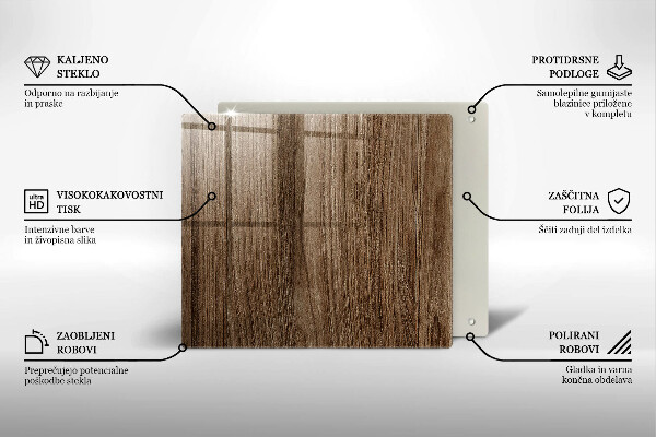 Glass worktop saver Wood texture