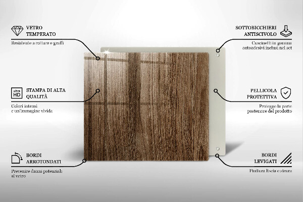 Glass worktop saver Wood texture