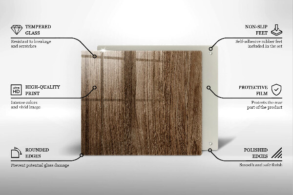 Glass worktop saver Wood texture