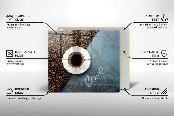Work surface savers Coffee beans and cup