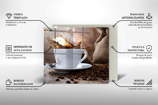 Work surface savers Cup and coffee beans