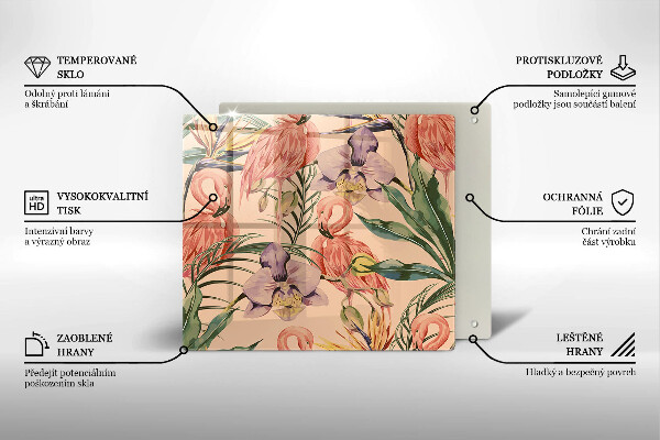 Glass worktop saver Flaminga illustration