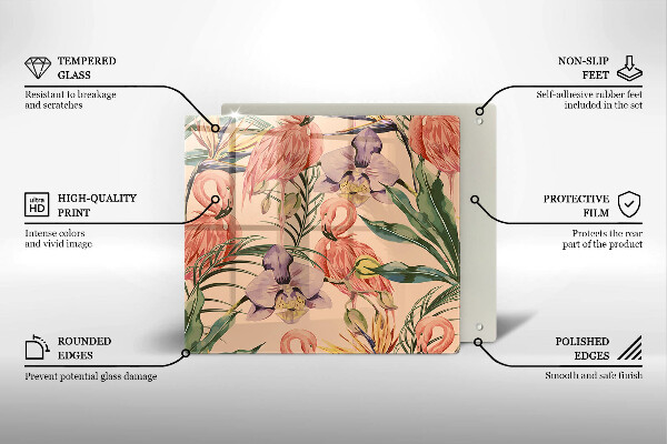 Glass worktop saver Flaminga illustration