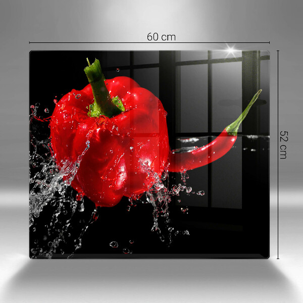 Work surface savers Red peppers in water