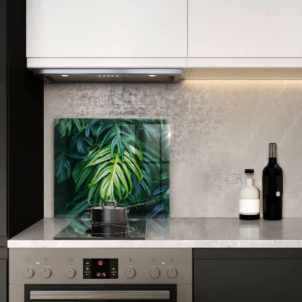 Induction hob protector Monstera wild leaves