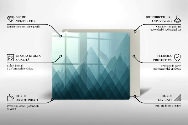 Induction hob protector Abstract mountains