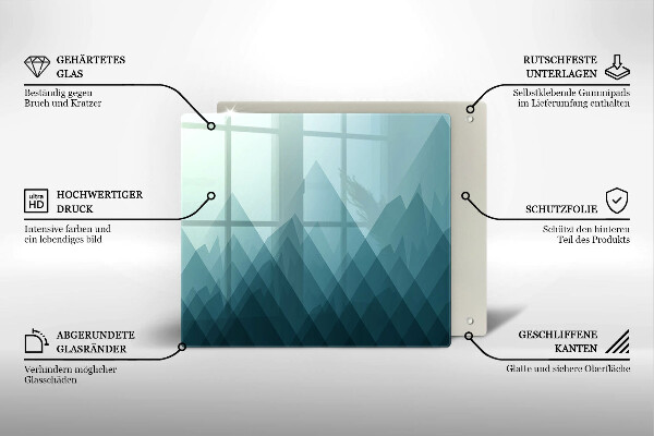 Induction hob protector Abstract mountains