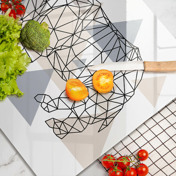 Induction hob protector Line-art rhino