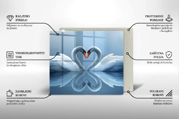 Work surface savers Two swans heart