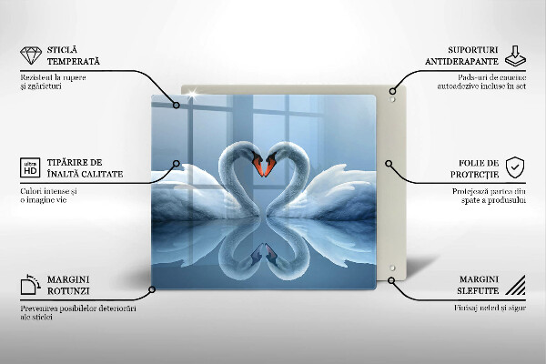 Work surface savers Two swans heart