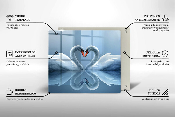 Work surface savers Two swans heart