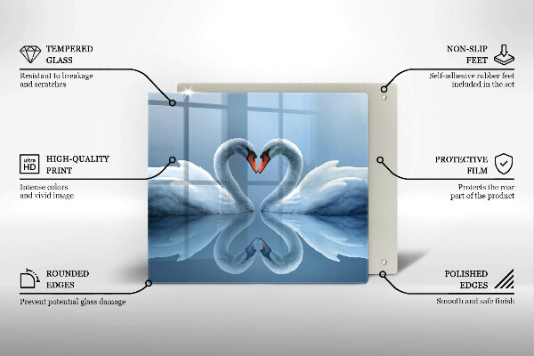 Work surface savers Two swans heart